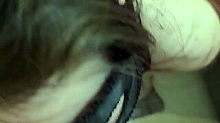 Submissive chubby girl gives blowjob, licks cum from feet, and gets spanked