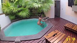 Novice Actress Alice Lemes Performs In The Pool