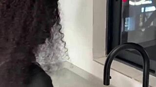 Ebony house maid! Caught riding her boss's monster cock with squirting pussy amateurs on xred!