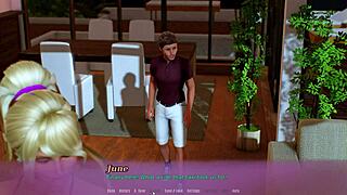 Blonde plays cumshot game with big tits