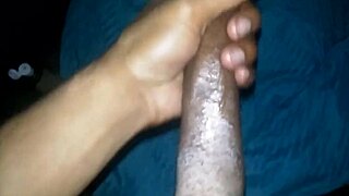 Jacking my monster big black cock in homemade video