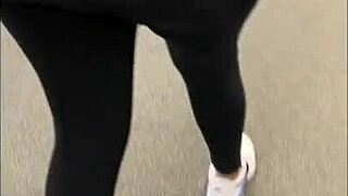 Flashing my ass in the public store made me so horny, I masturbated in the restroom.