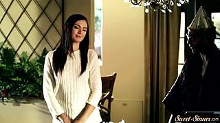 Gorgeous Teen Stepsister Gets Drilled Hard In Missionary And Creamed