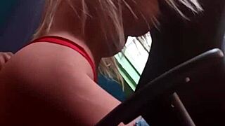 I Slid My Hand into the Blonde Fuck Doll's Ass Outdoors in Lingerie