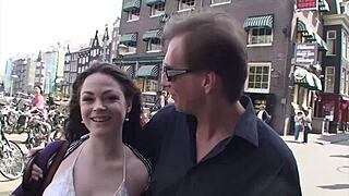 Sexy milf with big ass gives deepthroat blowjob to cock, takes hardcore facial cum in amateur action.