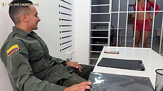 Colombian slut latina licks and fucks cop in Medellin jail cell during homemade cuckold session