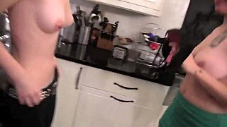 Redhead lesbians Nikki Hearts and her tattooed friend lick pussy and fuck gently.