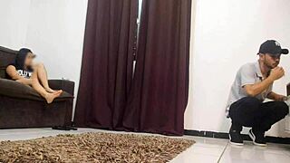 Wife craves dirty doggystyle sex with big cock technician, no panties on, hoping for ass fucking in homemade cuckold scene