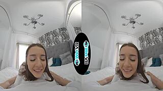 in the WETVR HOSTEL, this BRUNETTE PICKS UP a guy for a DREAM HOOK UP