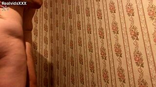 Couple makes up with wall sex.