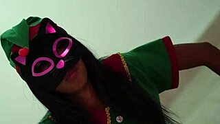 The delicious brunette flashes her ass in a wild fantasy.