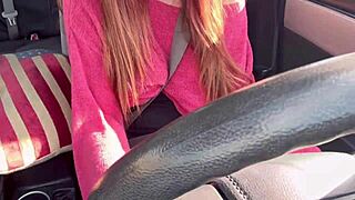 imagine italian milf flashing big tits in car