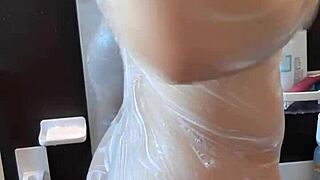 Muscular handsome guy, are you jerking off in the shower to reach orgasm?