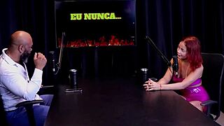 Bruna Ferrari Answers Never Have I Ever While Having Sex With Three In Sheer Red