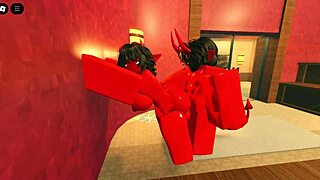 Demon girl seduces with hot oiled body in sauna. Intense sex follows.