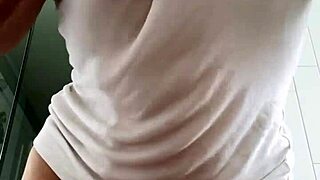 Baby oil wet t-shirt play on pussy?