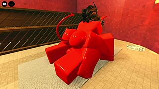 Demon girl seduces with hot oiled body in sauna. Intense sex follows.