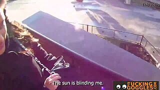 Look at this gorgeous petite russian brunette giving a horny blowjob and taking a cumshot