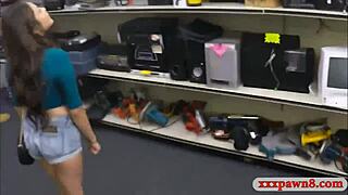 Sexy Brunette Sells Stuff and Gets Banged