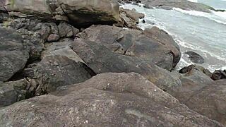 We're fucking this skinny ninfeta carioca with big natural tits outdoors in the woods without condom, even after getting caught we keep pounding her big pussy in the car.