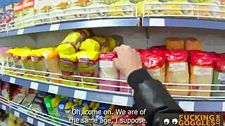 Look at this gorgeous petite russian brunette giving a horny blowjob and taking a cumshot