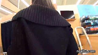 luscious czech chick gets teased in hypermarket and nailed in pov