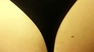 In this amateur scene, a wife gets a cumshot right on her ass, the hot load dripping down as she moans in pleasure.