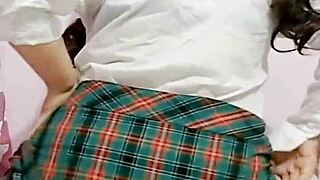 school girl masturbating to orgasm after classes, wet pussy, nice ass