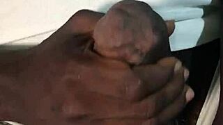 Ebony Milf Gives Sloppy Handjob to Massive BBC