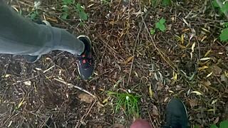 Oh god, spanish milf wife gives risky blowjob in public park!