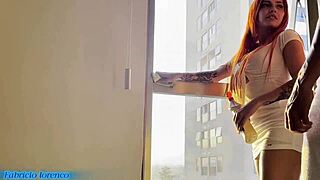 Who craves a maid like this? I plunged into her ass and unleashed inside her sheer outfit.