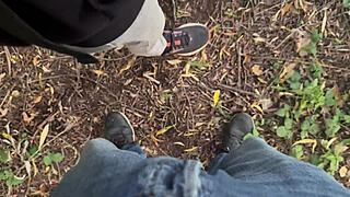 Oh god, spanish milf wife gives risky blowjob in public park!