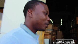 Wow, Curly Latina Sucks Big Black Cock In Public Fun!