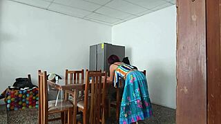 The sinful maid began spreading her pretty pussy open for uncle domination in homemade fetish play