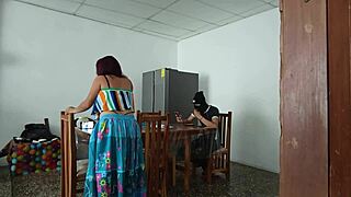 The sinful maid began spreading her pretty pussy open for uncle domination in homemade fetish play