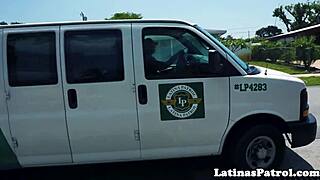 Real latina immigrant interviewed by lucky agent