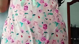 Look at my innocent colleague modeling in sexy pink pajamas