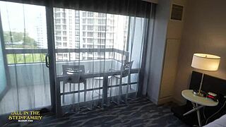 Adriana maya rides cock in bed with step brother on vacation