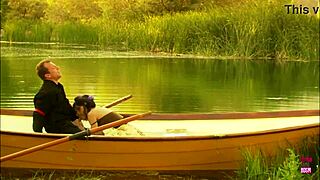 Lovely Couple Bangs In Heels And Cowgirl Outdoors On Small Boat!