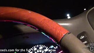 Watch this hot redhead strip naked in my car?