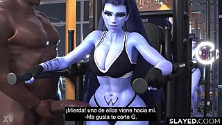 Passionate Widowmaker Blowjob Leads to Savage Creampie with Monster Cock