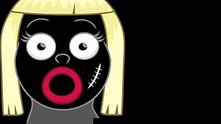 This smut puppet gives blowjobs to the whole squad