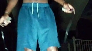 Park 2 explodes with skinny black brunette roommate getting fucked by athletic mature father in law!