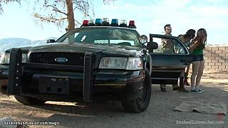 Big Cock Sheriff Anal Fucks Tied Student