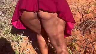 Want to see this ebony babe bent over for a quick doggystyle creampie outdoors?