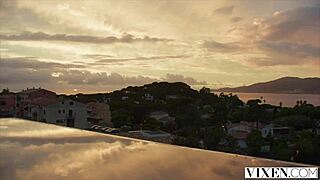 Vixen Gorgeous Duo Fibi Euro And Emiri Momota Share A Huge Cock In Steamy Threesome