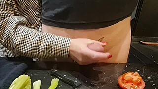 Extreme Cock Torment and Urethral Play Dominate Kitchen Scene with Tattoo Amateur in Close Up