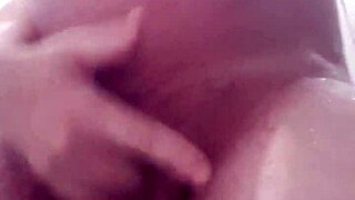 Pregnant Blonde Girlfriend Enjoys a Refreshing Shower Moment