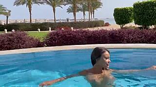 sexy monika fox swims naked in pool and sea 😍