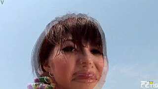 uh this skinny japanese chick is just enjoying her beach photoshoot all natural like